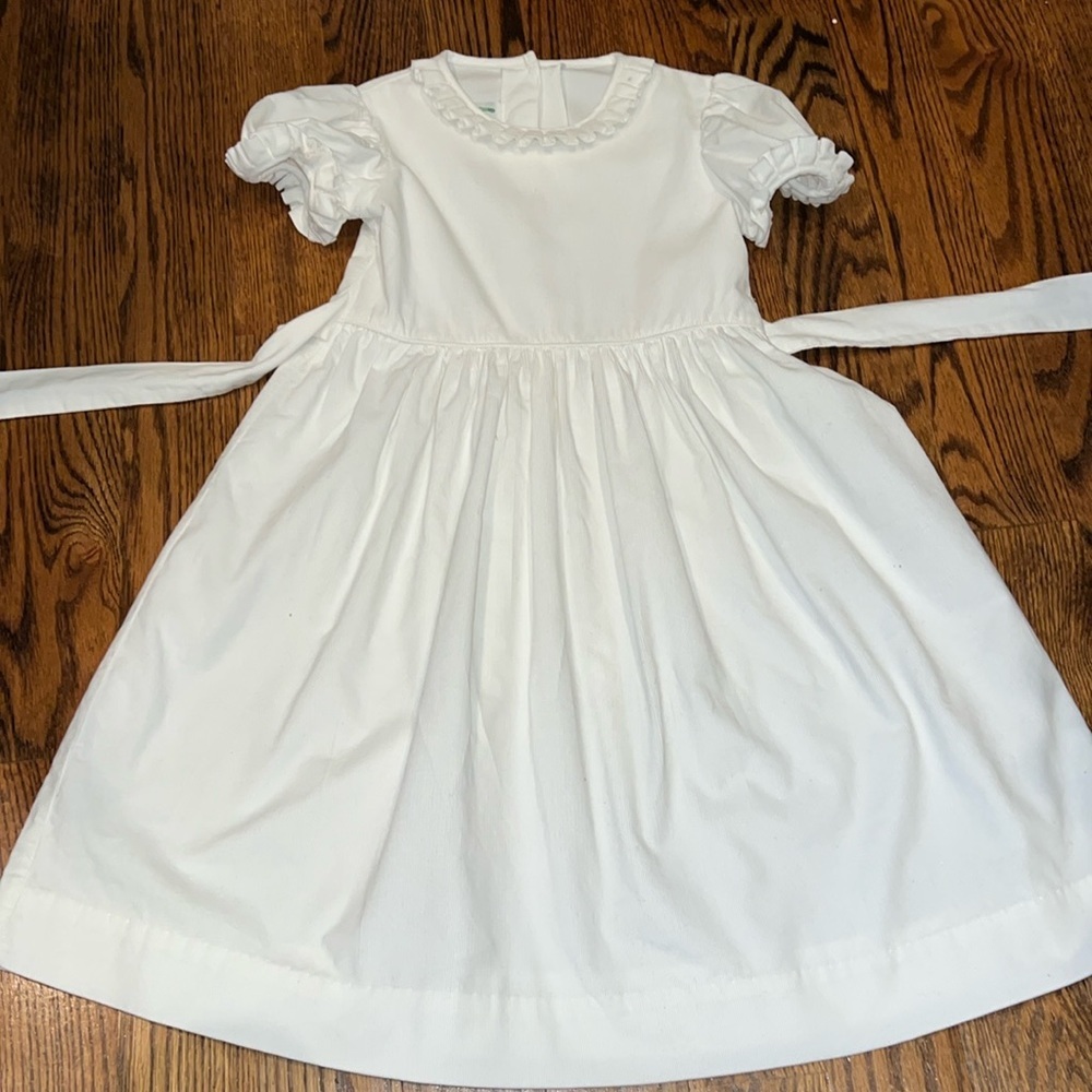 Zuccini girls corduroy off-white ruffle dress size 6x nwot